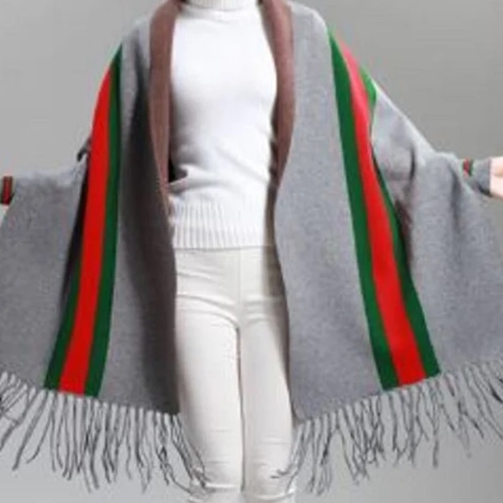 Grey Sweater Shawl Scarf